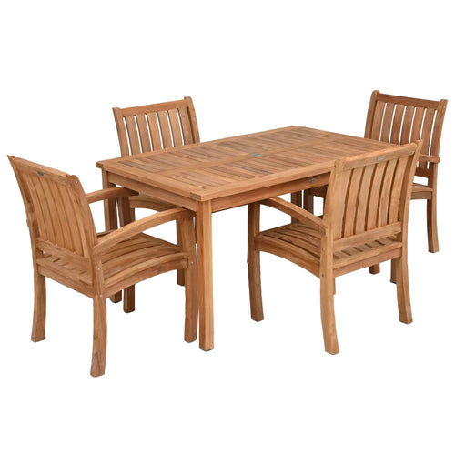 5 Piece Teak Wood Bistro Dining Set including 55