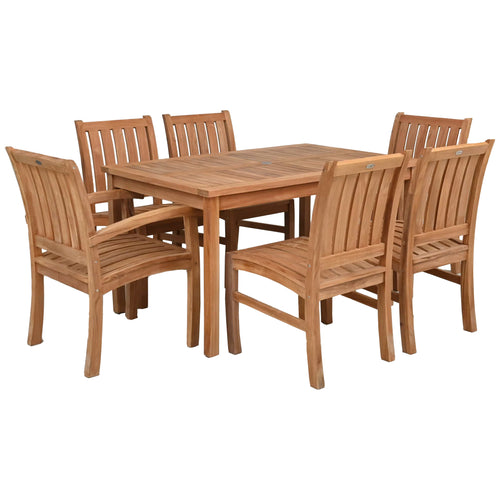 7 Piece Teak Wood Bistro Dining Set including 63