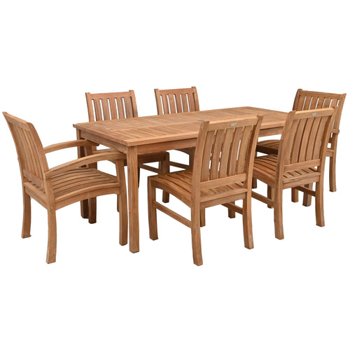 7 Piece Teak Wood Bistro Dining Set including 71