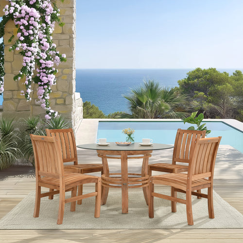 5 Piece Teak Wood Dining Set Including 47