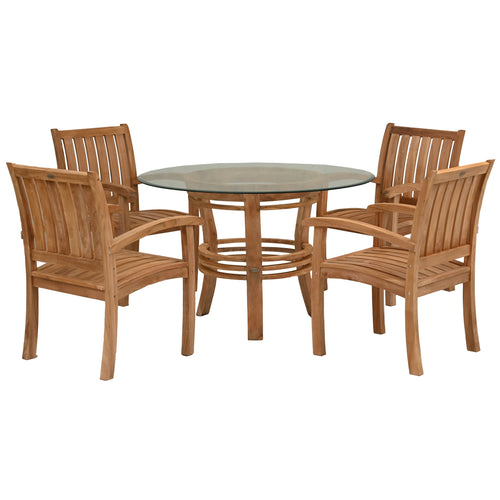 5 Piece Teak Wood Dining Set Including 47