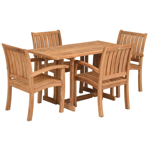 5 Piece Teak Wood Dining Set Including 56