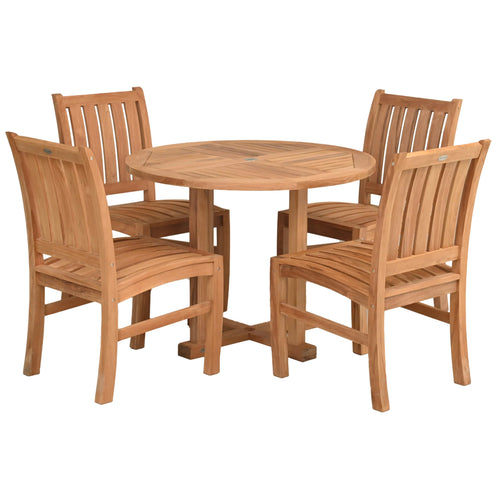 5 Piece Teak Wood Dining Set Including 48