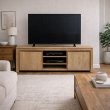 Recycled Teak Wood Solo Media Center, 2 Door