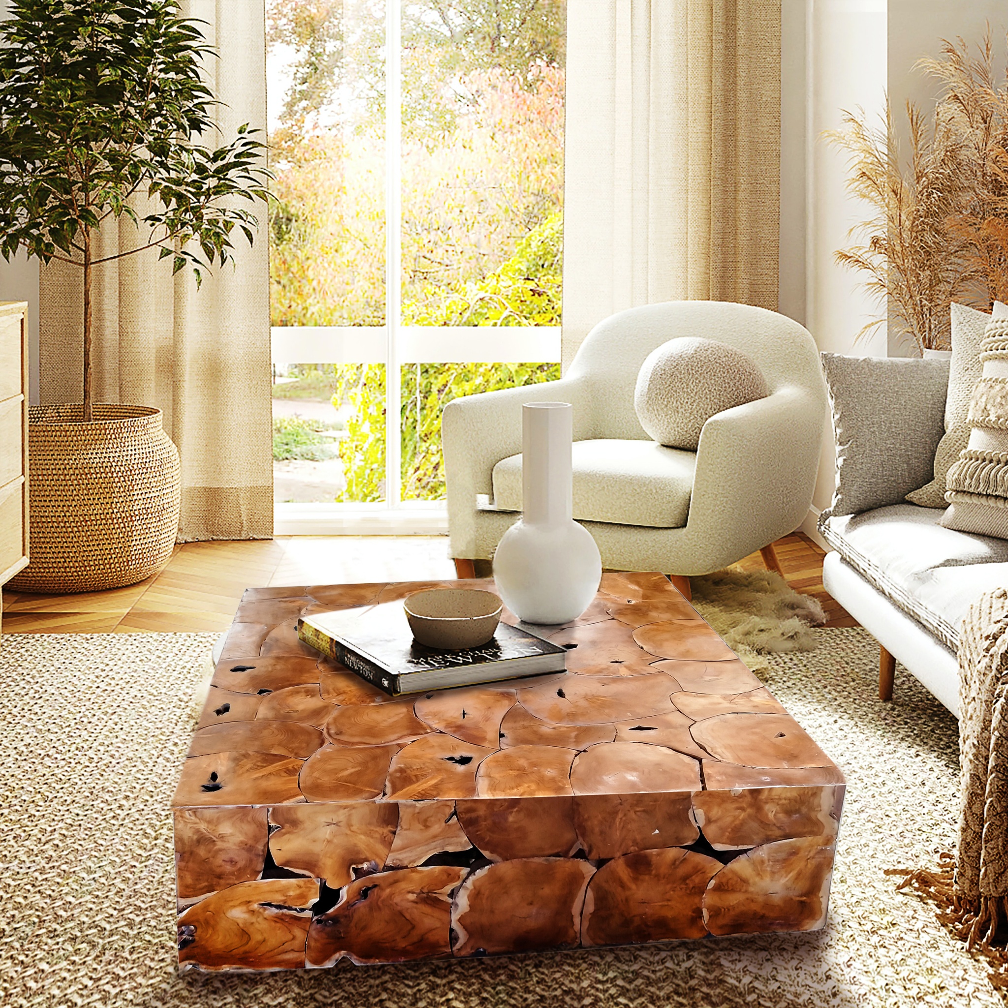 Teak coffee hot sale table