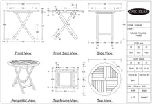 Teak Wood California Folding Table, 36 inch