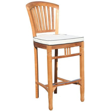 3 Piece Teak Wood Armless Orleans Bar Table/Chair Set With Cushions