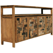 Recycled Teak Wood Mozaik Media Center / Buffet with 4 Wooden Doors