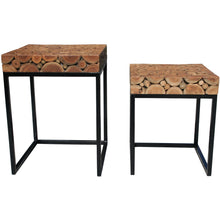 Teak Wood Nesting Side Tables - Set of 2