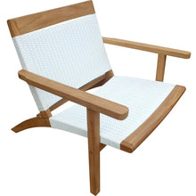 Teak Wood Paris Patio Lounge and Dining Chair, White