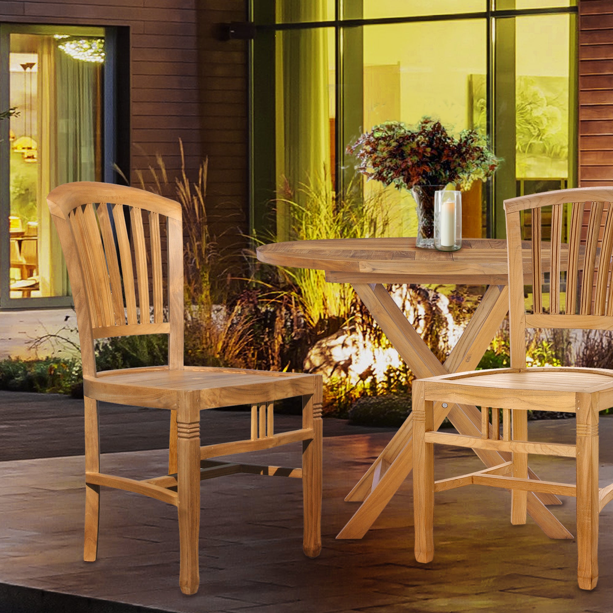 ダイニングチェア Old Teak Chair Teak Wood Orleans Side Chair by Chic Teak Canada only CAD $737.64