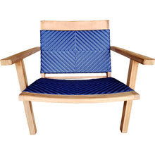 Teak Wood Paris Patio Lounge and Dining Chair, Blue