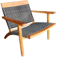 Teak Wood Paris Patio Lounge and Dining Chair, Grey