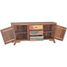 Cone Shaped Buffet Made From Recycled Teak Wood Boats - 72W x 33H in.