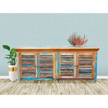 Chest / Media Center with 4 Doors made from Recycled Teak Wood Boats - Chic Teak