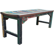 Marina del Rey Backless Dining Bench made from Recycled Teak Wood Boats, 4 foot