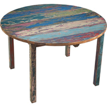 Marina del Rey Round Dining Table made from Recycled Teak Wood Boats, 55 inch