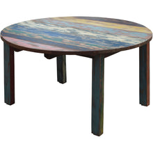 Marina del Rey Round Dining Table made from Recycled Teak Wood Boats, 63 inch