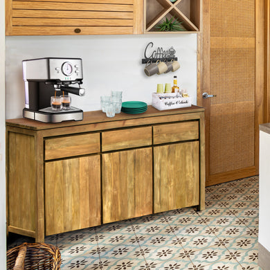 Recycled Teak Wood Solo Buffet 3 Doors 3 Drawers