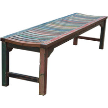 Backless Dining Bench made from Recycled Teak Wood Boats, 6 foot