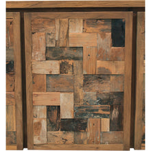Recycled Teak Wood Mozaik Media Center / Buffet with 3 Wooden Doors