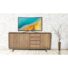 Recycled Teak Wood Retro Chest/Media Center with 3 Doors, 4 Drawers