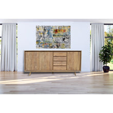 Recycled Teak Wood Retro Chest/Media Center with 3 Doors, 4 Drawers