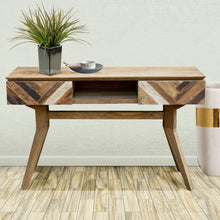 Recycled Teak Wood Brux Art Deco Console Table / Writing Desk