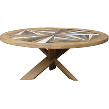 Tuscany Round Recycled Teak Wood Coffee Table, 40 inch