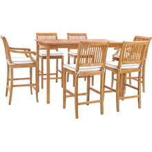 Teak Wood Castle Barstool with Arms