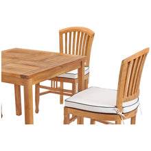 5 Piece Teak Wood Orleans Bistro Dining Set including 35" Square Table and 4 Side Chairs