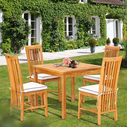 5 Piece Teak Wood Balero Patio Bistro Dining Set including 35