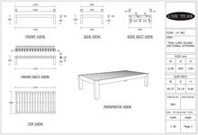 Teak Wood Long Island Ottoman