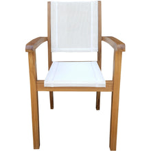 Teak Wood Las Palmas Stacking Arm Chair with Batyline Sling