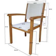 Teak Wood Las Palmas Stacking Arm Chair with Batyline Sling