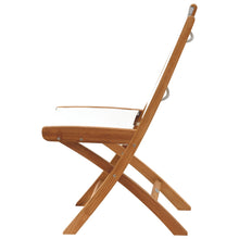 Teak Wood Miami Folding Side Chair, White (set of 2)