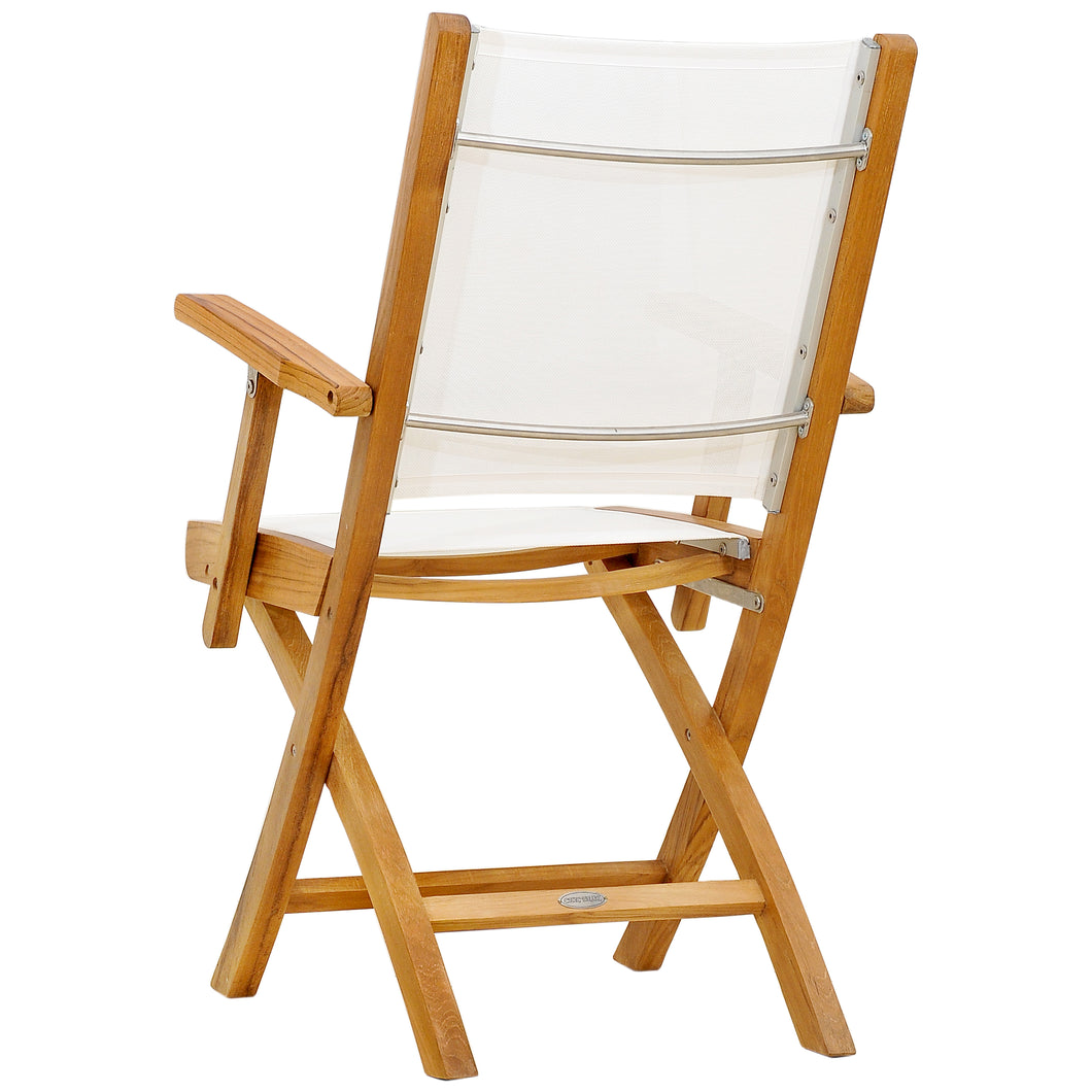 Teak Wood Miami Folding Arm Chair, White (set of 2) by Chic Teak Canada  only CAD $1,283.75