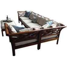 Teak Wood Long Island Ottoman