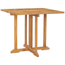 Teak Wood Hatteras Square Folding Patio Table, 35 Inch