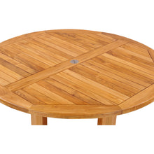 Teak Wood Hatteras Round Outdoor Patio Dining Table, 48 Inch