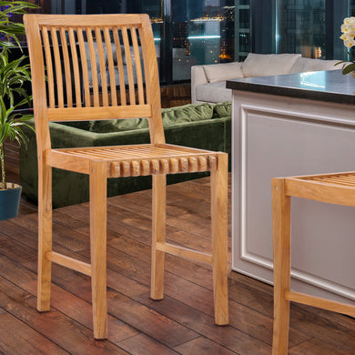 Teak Wood Castle Counter Stool
