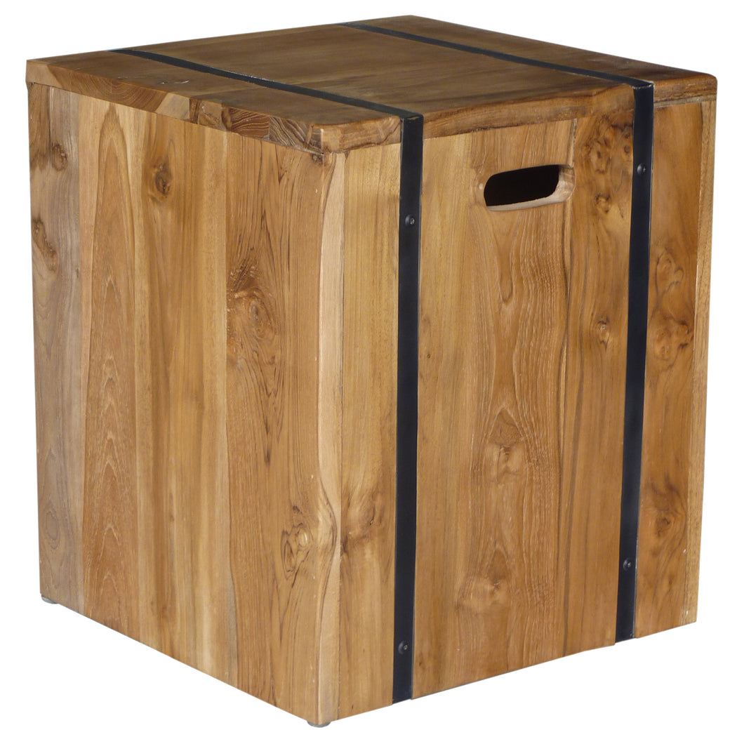 Buy DRIFTWOOD SEATING BOX TEAK 30, eroded recycled wood, 30x30x30cm  (HxWxD)