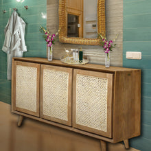 Recycled Teak Wood Tobago Bathroom Linen Cabinet with 3 Doors