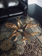 Teak Wood Root Coffee Table Including 43 Inch Round Glass Top