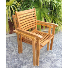 Teak Wood Italy Stacking Arm Chair