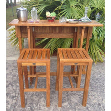 Teak Wood Hatteras Rectangular Folding Bar Table, 55 x 28 Inch