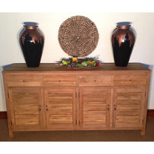 Recycled Teak Wood Louvre Cabinet with 4 Doors 4 Drawers