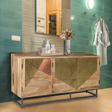 Siena Recycled Mango Wood Bathroom Linen Cabinet with 3 doors