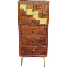 Montevideo Recycled Mango Wood Vertical Chest with 5 Drawers