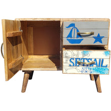 Seaside Recycled Mango Wood Chest With 2 Drawers, 1 Door